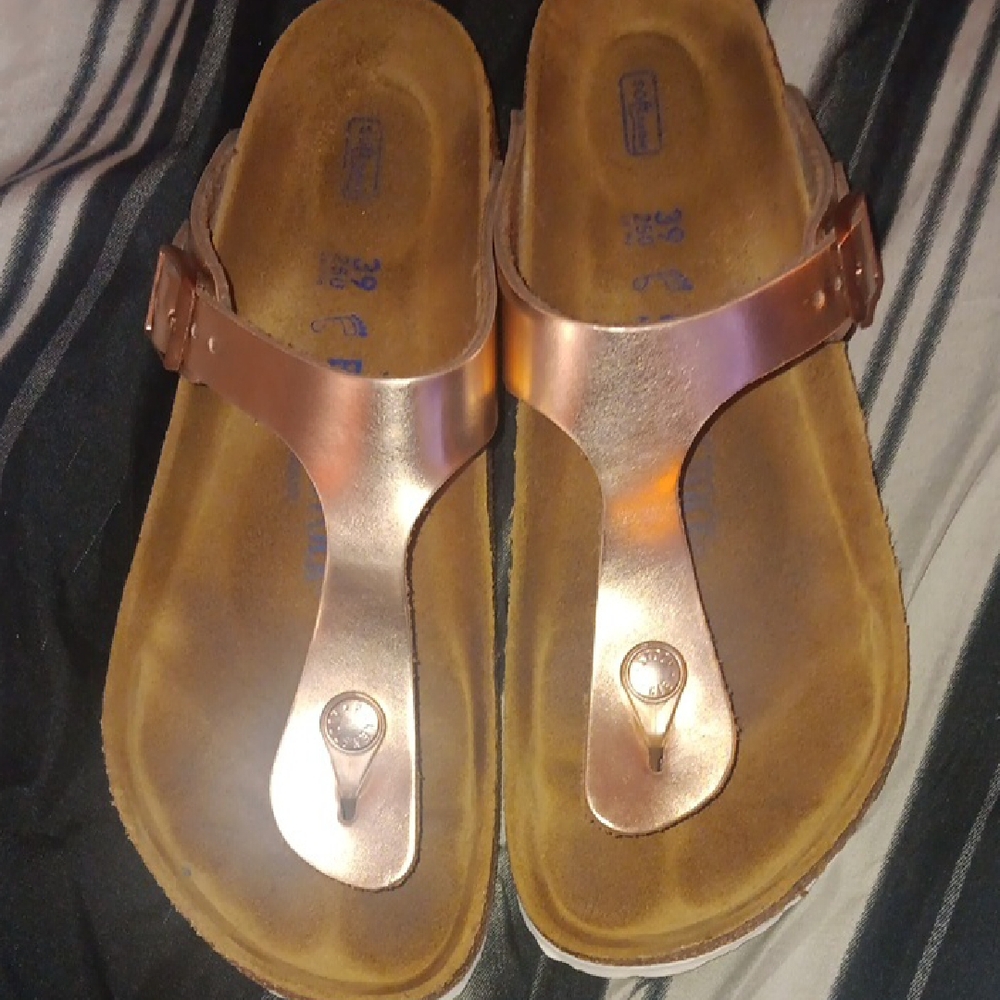 Birkenstock Metallic Rose Sandals